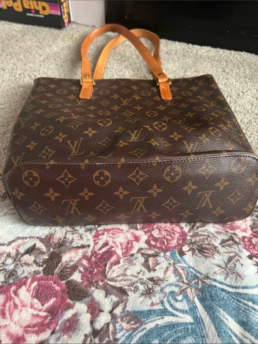Monogram Canvas Brown Shoulder Tote - Picture 2 of 6